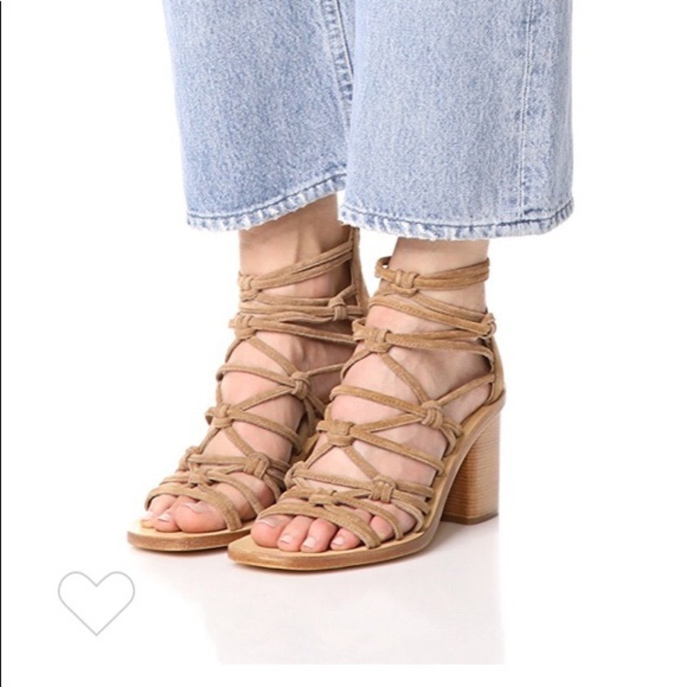 π€ Rag & Bone Black Suede Leather Macrame Knot Sandals 37 - Picture 3 of 13